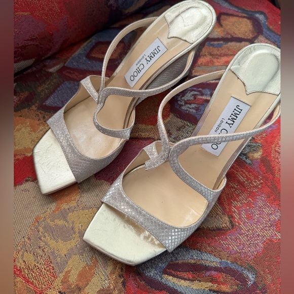 Jimmy Choo Anise Glitter Wedge, 85mm